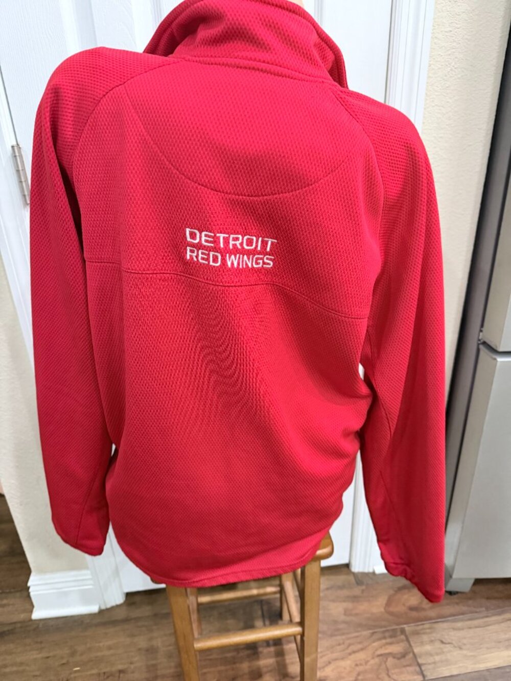 Detroit Red Wings NHL 1/4 Zip Pullover Jacket Womens L Fleece Lined Carl Banks - Picture 2 of 13